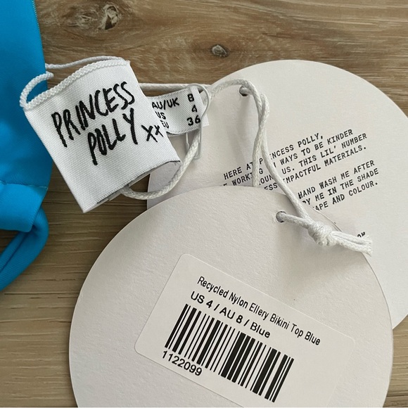 Princess Polly Ellery Bikini Top Blue sz 4 - Picture 2 of 5